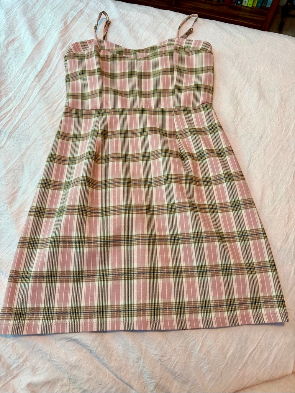 Altar'd State Pink Plaid Mini Dress Size Small